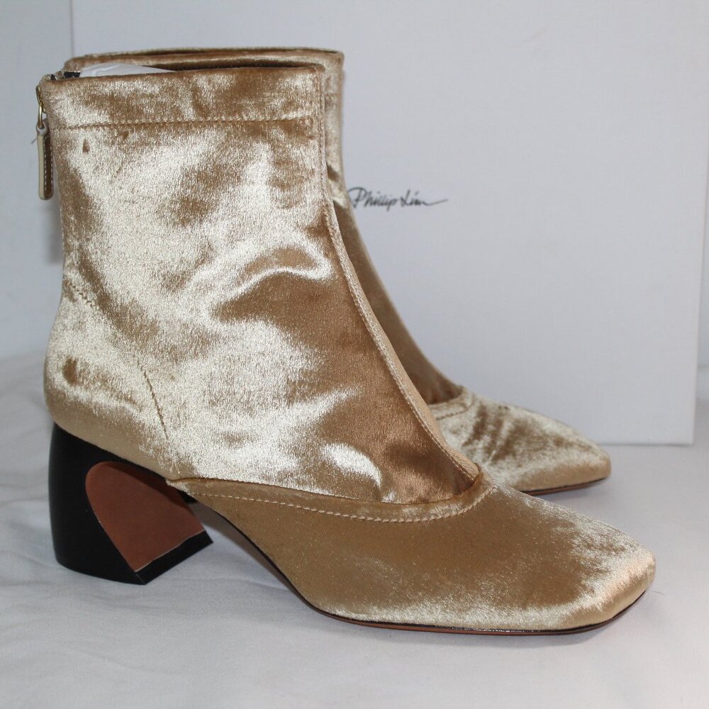 NWB Phillip Lim SOFT BOOT 65mm CRESCENT HEEL Velvet Chelsea Boots Booties 41